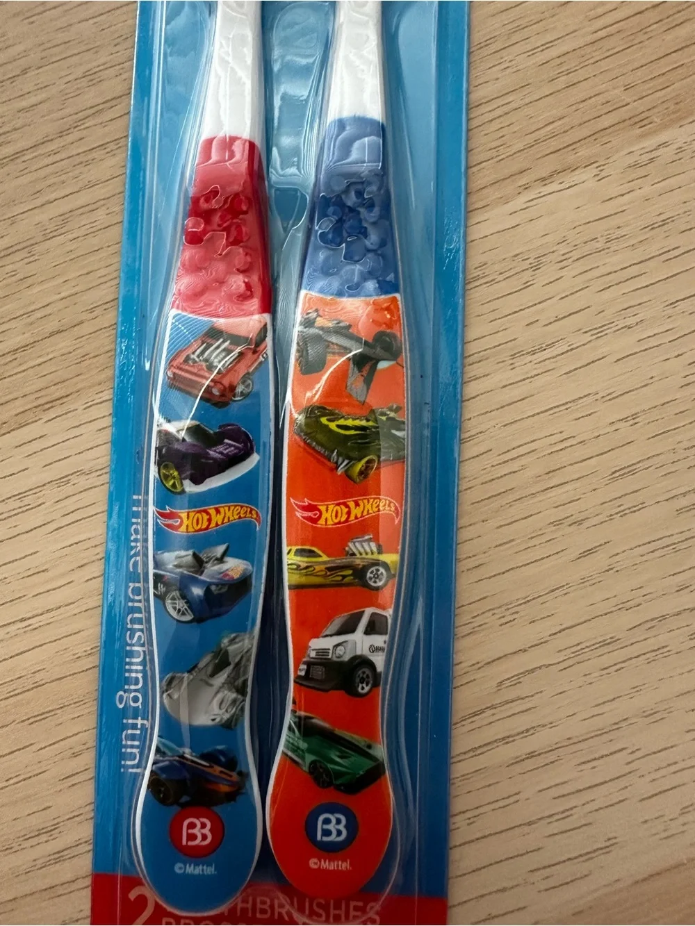 Hot Wheels Brush Buddies Kids Toothbrushes - Red & Blue